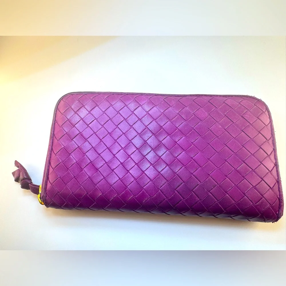Bottega Veneta Clutch Bottega Veneta Orchid Intrecciato Zip Rare Purple wallet - Picture 13 of 14
